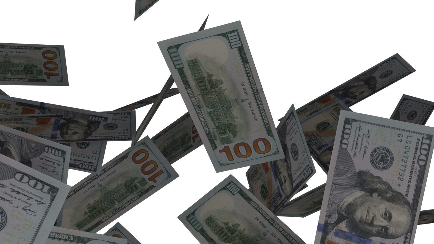 100 dollar bill pass transition overlay