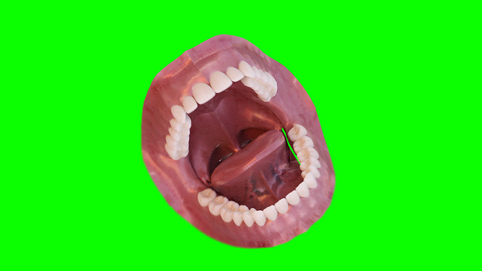 mouth open 3D png green screen overlay